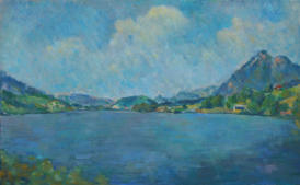 Sarnersee mit Stanserhorn (Öl auf Leinwand 61x38 cm)